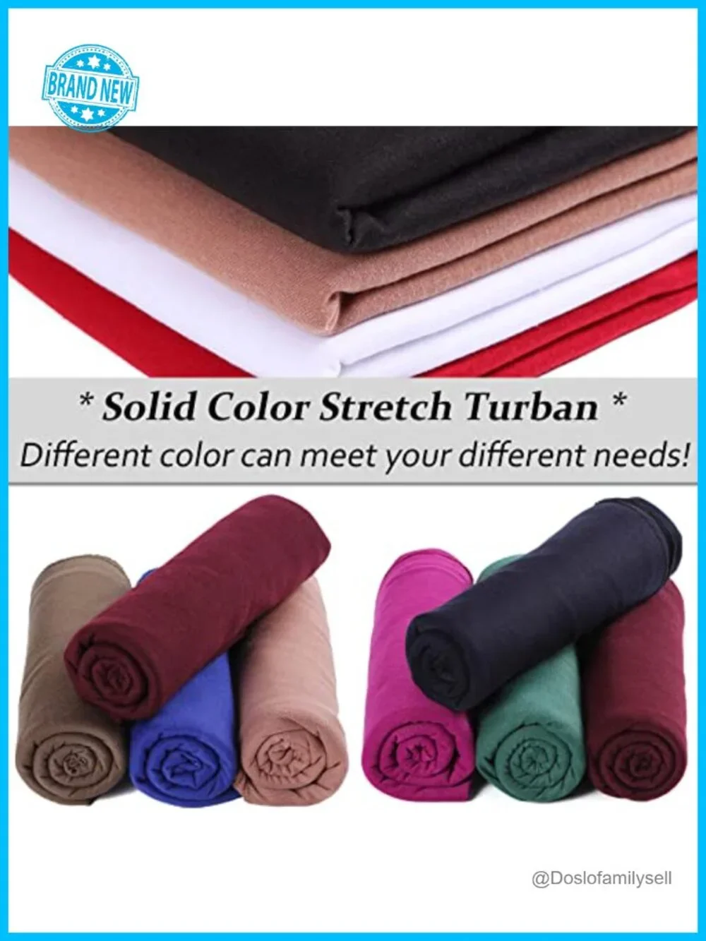 4-Pack Stretch Jersey Head Wrap Turban Hairband Scarf Ultra Soft Breathable